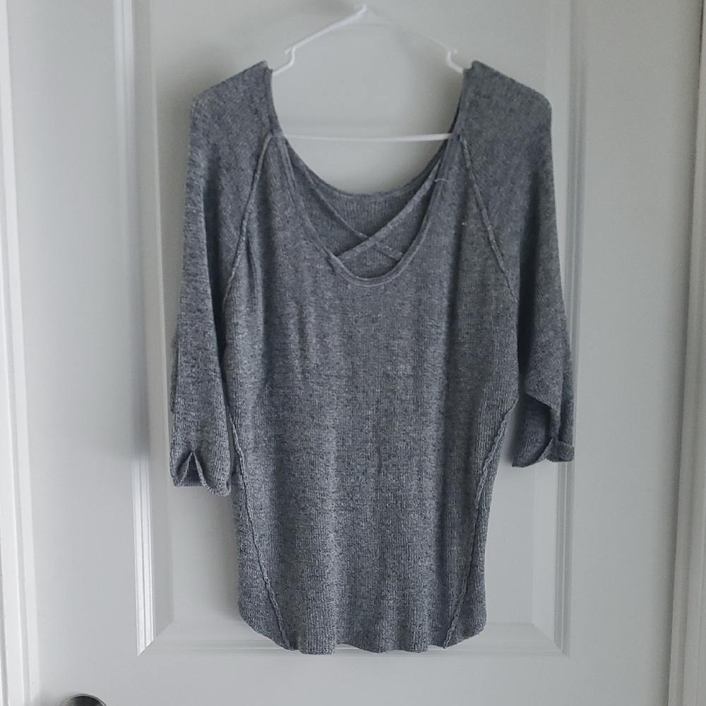 Silver Jeans Gray Women's Sweater - Crew Neck - Picture 2 of 3